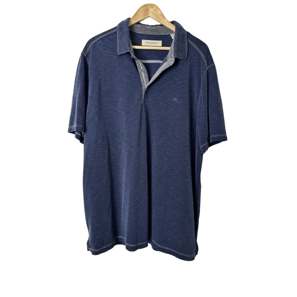 Tommy Bahama Paradiso Cove Golf Polo Shirt Size XXL Blue Preppy Classic Beach